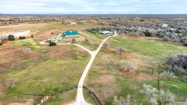 aerial view with a rural view