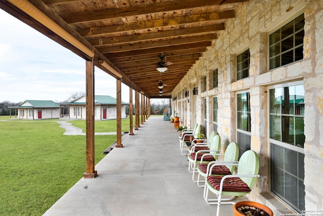 view of patio / terrace with ceiling fan