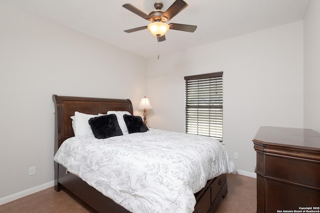 bedroom featuring ceiling fan