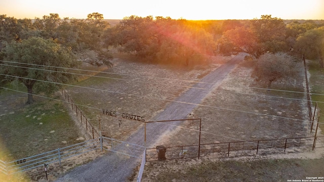 exterior space with a rural view