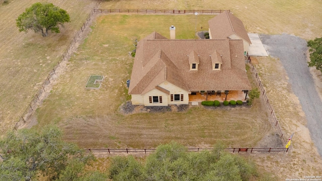 drone / aerial view featuring a rural view