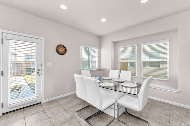 dining room featuring light tile patterned floors