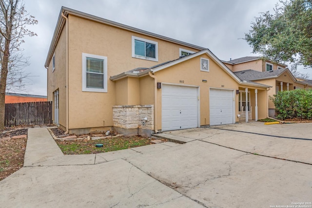 view of front property with a garage