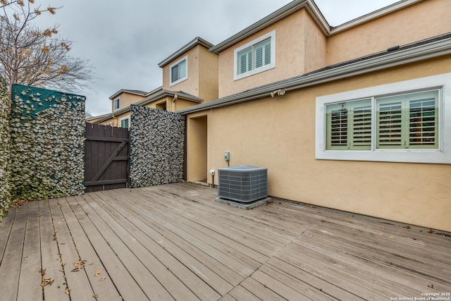 deck featuring central AC unit