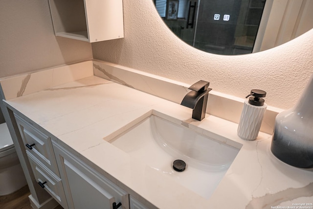 bathroom with vanity and toilet