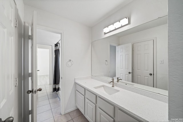 bathroom featuring vanity and tile patterned floors