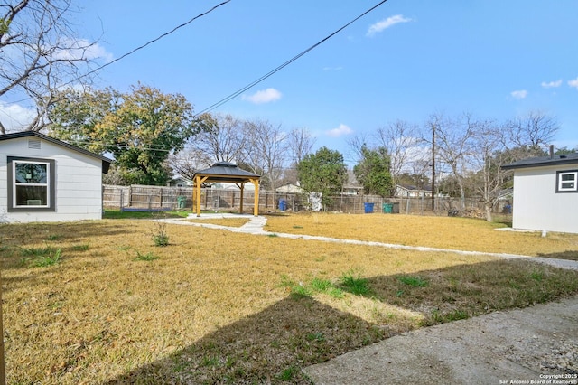 view of yard with a gazebo