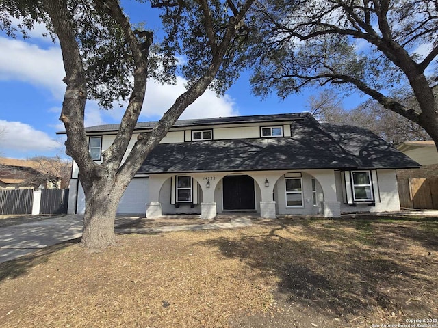 front of property featuring a garage