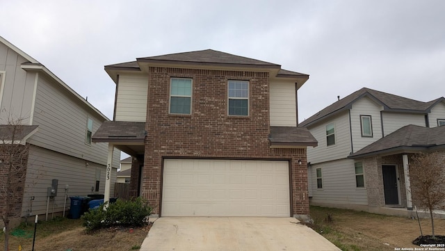 front of property featuring a garage