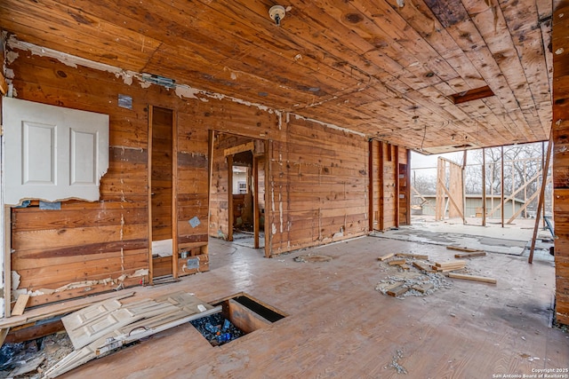 miscellaneous room featuring wooden ceiling