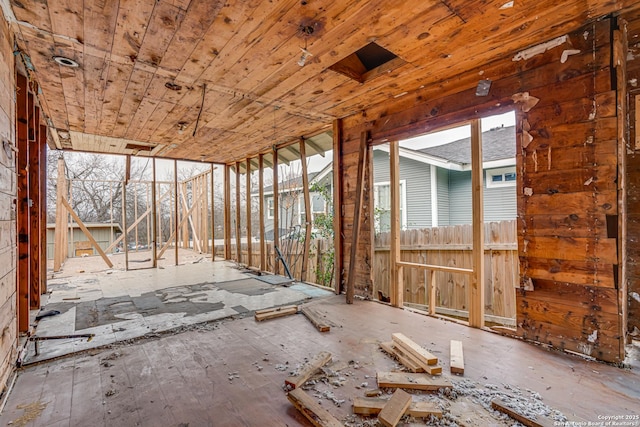 misc room featuring wooden ceiling