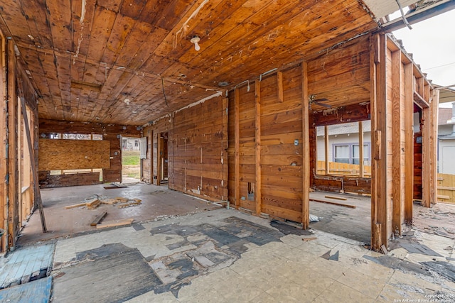 misc room with wooden ceiling