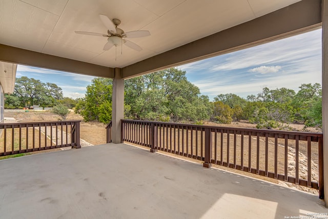 view of patio with ceiling fan