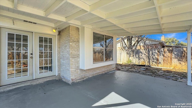 view of patio / terrace with french doors