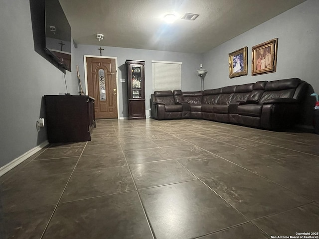 view of tiled living room