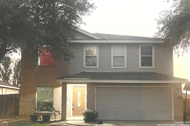 view of front of home featuring a garage