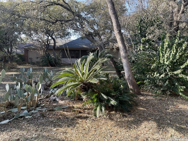 view of yard featuring a sunroom