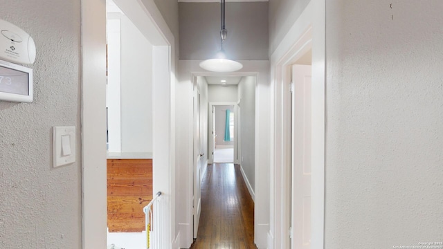 corridor featuring dark hardwood / wood-style floors