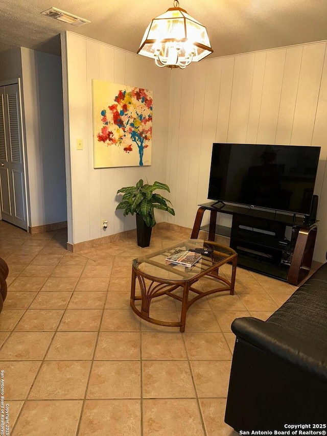 view of tiled living room