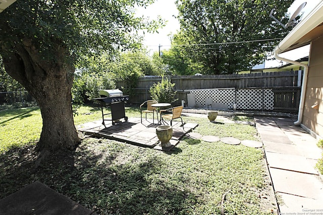 view of yard with a patio area