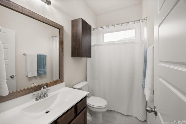 bathroom with toilet and vanity