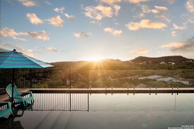 exterior space with a mountain view