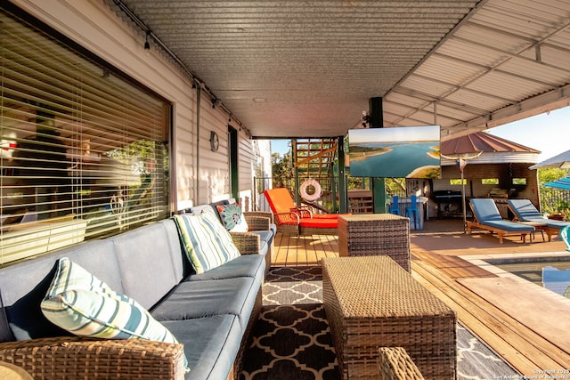 view of patio / terrace with an outdoor hangout area