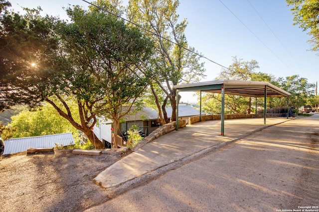 view of car parking with a carport