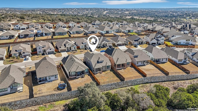 bird's eye view featuring a residential view