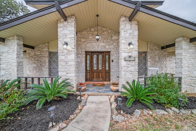 property entrance with a porch