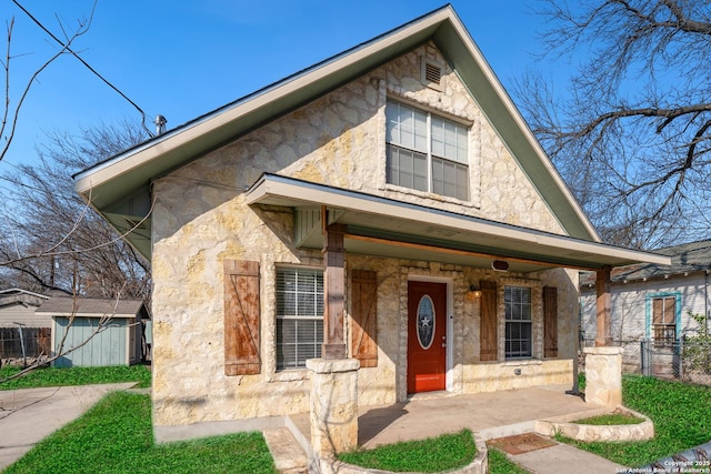 view of front of property with a porch