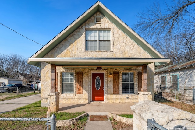 bungalow-style house with covered porch