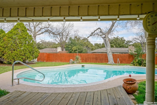 view of pool featuring a deck