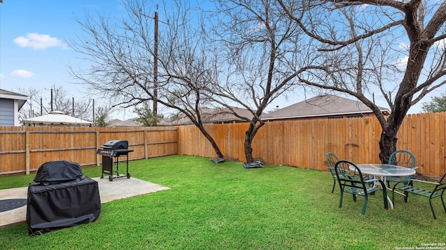 view of yard featuring a patio area