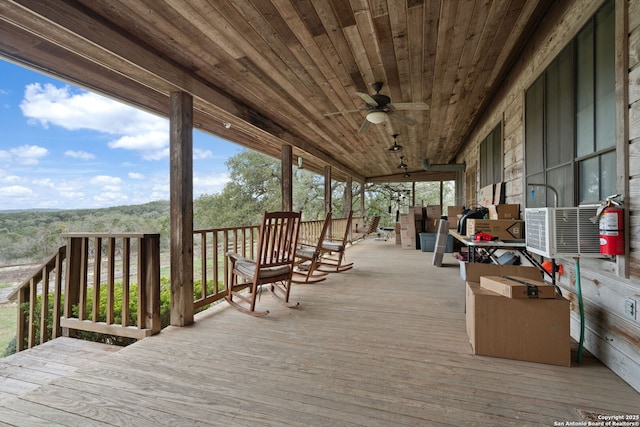 deck featuring ceiling fan