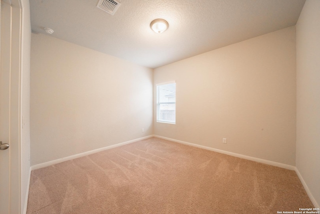 empty room featuring carpet floors and a textured ceiling