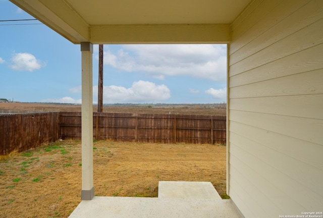 view of yard with a patio area