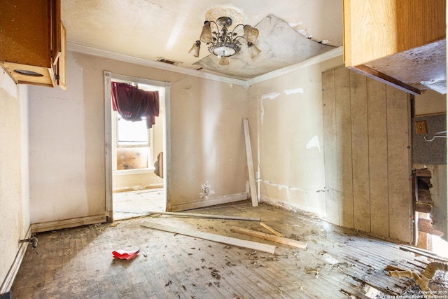 interior space featuring ornamental molding