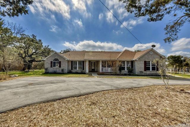 view of single story home