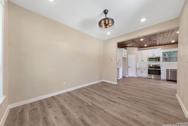 unfurnished living room featuring light hardwood / wood-style flooring