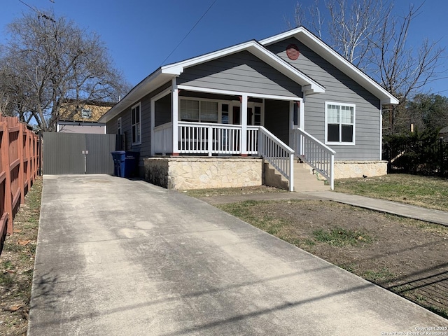 view of front of property with covered porch