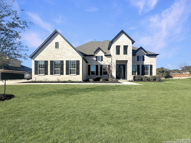 view of front facade with a front lawn