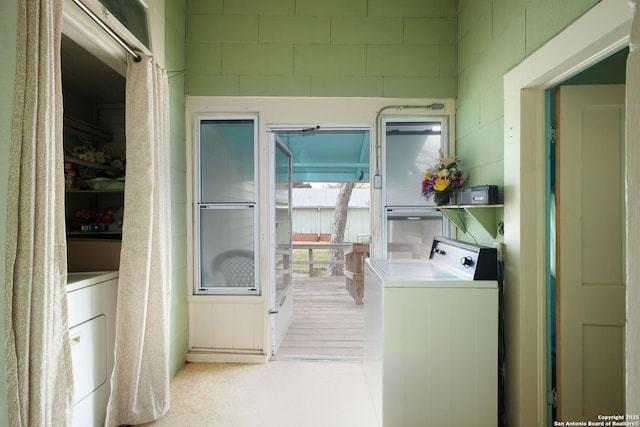 view of clothes washing area