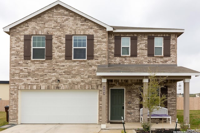 view of front of house with a garage