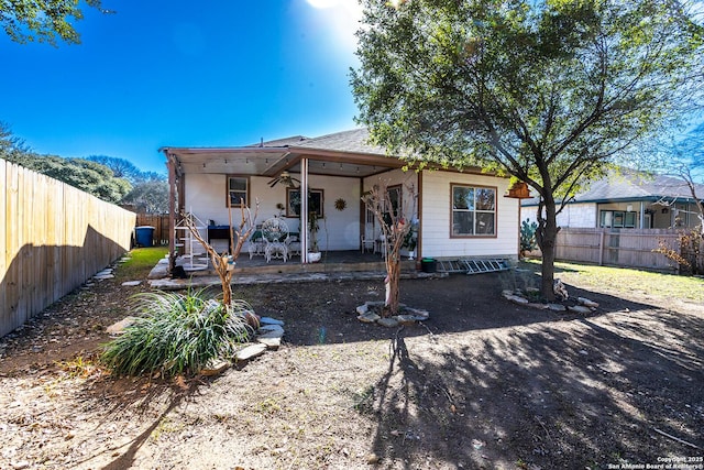 view of front of home with a patio area