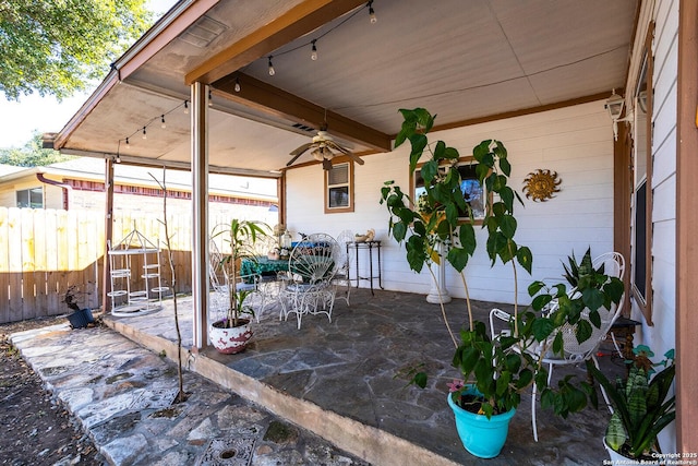 view of patio / terrace with ceiling fan