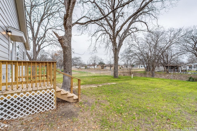 view of yard featuring a deck