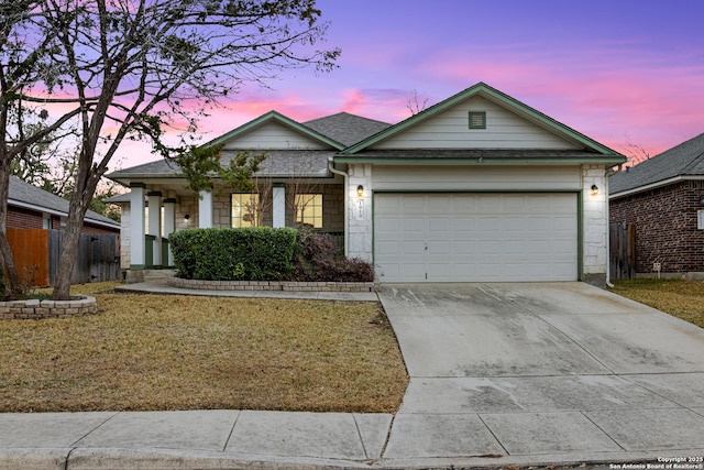 view of front of home featuring a garage