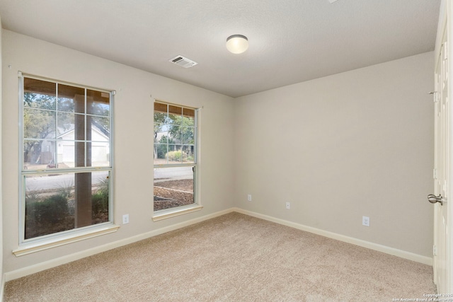 spare room with light colored carpet