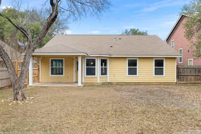 rear view of property with a patio area